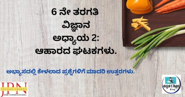 KSEEB Solutions For Class 6 Science Chapter 2 Components Of Food In Kannada